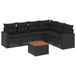 vidaXL 7-delige Loungeset met kussens, polyrattan, zwart
