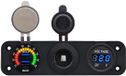ProRide Chargeur USB de voiture 12V 2 Ports - QC3.0 - Voltmètre et prise allume-cigare 12V/24V - Triple encastrable