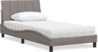 Maison Exclusive Hanko Taupe Lit en tissu avec matelas 100x200 cm