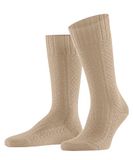FALKE Stark Temper eenkleurig wol sokken heren beige - maat 39-42