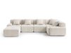 MILYsofa Canapé modulable, 5 places avec méridienne, tissu chenillé, housses de coussin amovibles (Ivoire, 5 places)
