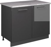 Vicco Wastafelkast Fame-Line, Antraciet Hoogglans/Antraciet, 100 cm