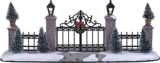 Luville - Lighted Gate & Fence B/O - Kersthuisjes & Kerstdorpen