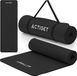 Actiget® Tapis de yoga - Épais - Sangle de transport incluse - 183 x 61x 1 CM - Noir - TPE