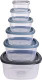 Merkloos Kunststof voorraaddoos met deksel - set van 6 / 225 ml - 3200 ml