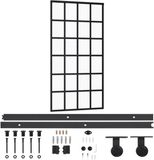 vidaXL Schuifdeur met beslag, veiligheidsglas (ESG) en aluminium, 102x205 cm
