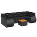 vidaXL Loungeset met Kussens, Poly Rattan, Zwart