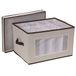 Household Essentials Natural 540 Vision Opbergdoos met deksel en handgrepen | Wijnwerk en glazen voor cocktails beige canvas met bruine rand