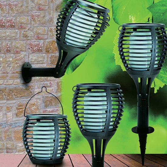 V-Tac VT-719 Solarlamp Fakkel - Zwart - Zonne-energie