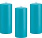 Trend Candles Cilinderkaars/stompkaars - 8x - turquoise - 8 x 20 cm - 119 branduren