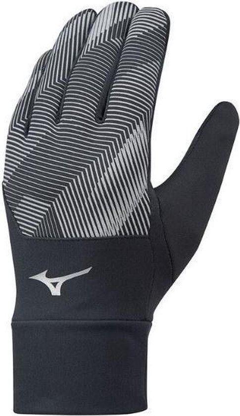 Mizuno Windproof Glove hardloophandschoenen zwart grijs (J2GY8551-91)
