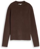 Tom Tailor Denim Gebreide trui met opstaande kraag - Maat XL - cool dark brown melange