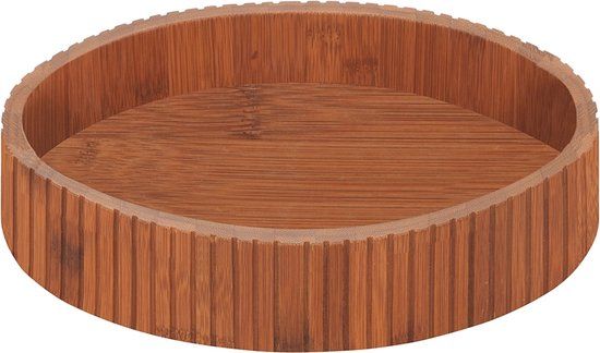 Wenko Bamboe Draaiplateau met Rand - Ø29 cm - Hout