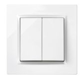 SIMON Dubbele schakelaar, serie Simon 10, 230 V, binnenwandschakelaar, eenvoudig te installeren, incl. frame, deksel en mechanisme, wit