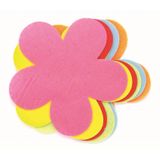 Merkloos / Sans marque Hobby vilt vormen - 6x gekleurde vilten bloemen van 14 cm - Knutsel materialen