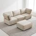 OKWISH U-Bank 238 x 154 cm - Modulair En Vrij Indeelbaar Met Slaapfunctie - Beige