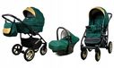 BabyLux® Gold Lux | Ensemble de poussette 3 en 1 | Vert bouteille