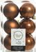 Decoris Boules de Noël - 24 pièces - 6 cm - Plastique - Mat/Brillant - Marron