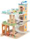 Sunny Toby Garage en bois – 47 x 40,5 x 56 cm – Garage de jeu à 3 étages – Avec rampes et héliport – Avec 27 accessoires – Jouet en bois pour intérieur – Dès 3 ans