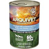 ARQUIVET Kippenblikjes met aardappelen en rijst met zalmolie, 6 stuks x 400 g, natvoer voor honden, voor senioren, alle soorten rassen