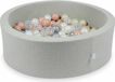 Piscine à balles 90x30cm gris clair - Avec 200 balles / transparent, nacré, argenté, or rose, or clair