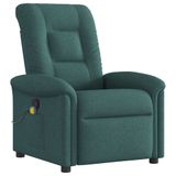 VidaXL Fauteuil de massage Tissu Vert foncé