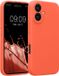 kwmobile hoesje geschikt voor Apple iPhone 16 - TPU backcover met siliconen coating - Smartphone case in levendig koraal