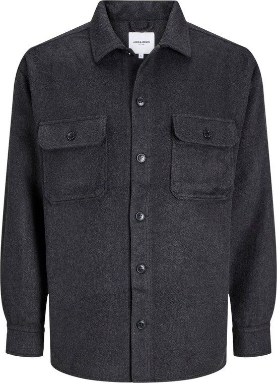 JACK&JONES JJEBRADLEY OLLIE OVERSHIRT LS NOOS Heren Overhemd - Zwart - Maat S