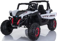 FINOOS UTV-MX - 2 persoons Elektrische Kinderauto - met Afstandsbediening - 4x4 - Rubberen banden - lederzitje - Wit