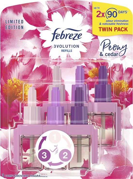Febreze Ambi Pur 3Volution Navulling - Peony & Cedar - 2x20ml - Limited Edition