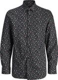 JACK&JONES JPRBLAYORK PRINT DOBBY L/S SHIRT Heren Overhemd XL Zwart