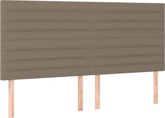 vidaXL Hoofdbord - Taupe - Stof - 160x5x118/128 cm