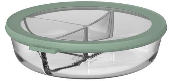 Mepal Cirqula Glazen Bento Vershouddoos Rond 1L Nordic Sage