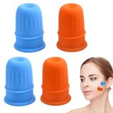 Ensemble de ventouses en silicone - 4 pièces pour le cou, le visage et le corps - Bleu