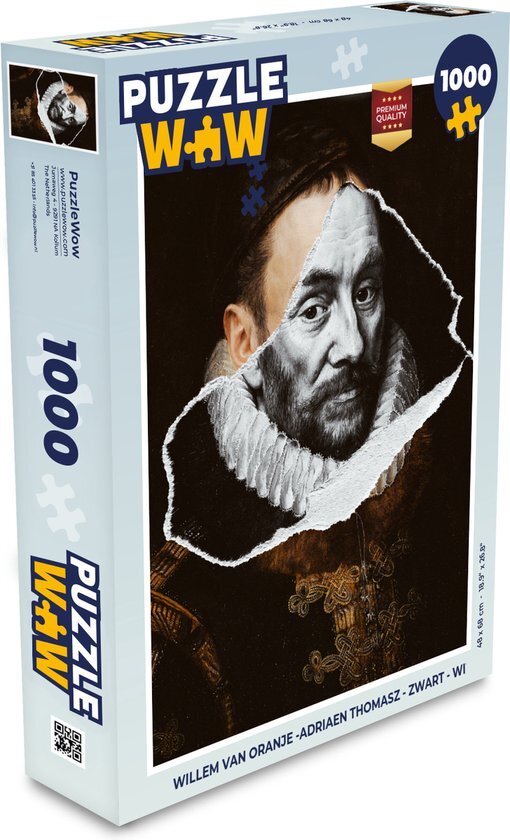 MuchoWow Puzzel Willem van Oranje -Adriaen Thomasz - Zwart - Wit - Legpuzzel - Puzzel 1000 stukjes volwassenen