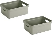 Sunware Boîte de rangement Sigma - Vert - Plastique - 24 litres - 3 pièces
