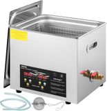 VEVOR Bijgewerkte ultrasone reiniger, 10 l (verwarming 400 W, ultrasoon geluid 240 W), digitale ultrasone reiniger met timer voor het reinigen van gereedschapsonderdelen