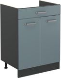 Vicco Keukenonderkast R-Line, Blauw-grijs/Antraciet, 60 cm met lade zonder werkblad