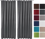 Beautissu Amelie BK Gordijnen - Verduisterend - Plooiband - Kant en Klaar - 140x245cm - Antraciet - Set van 2