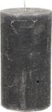 Bougie conique/bougie cylindrique - Anthracite - 7 x 13 cm - Modèle rustique