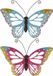 Decoris Tuindecoratie vlinders - 2x - metaal - blauw en roze - 51 x 38 cm - wand/schutting