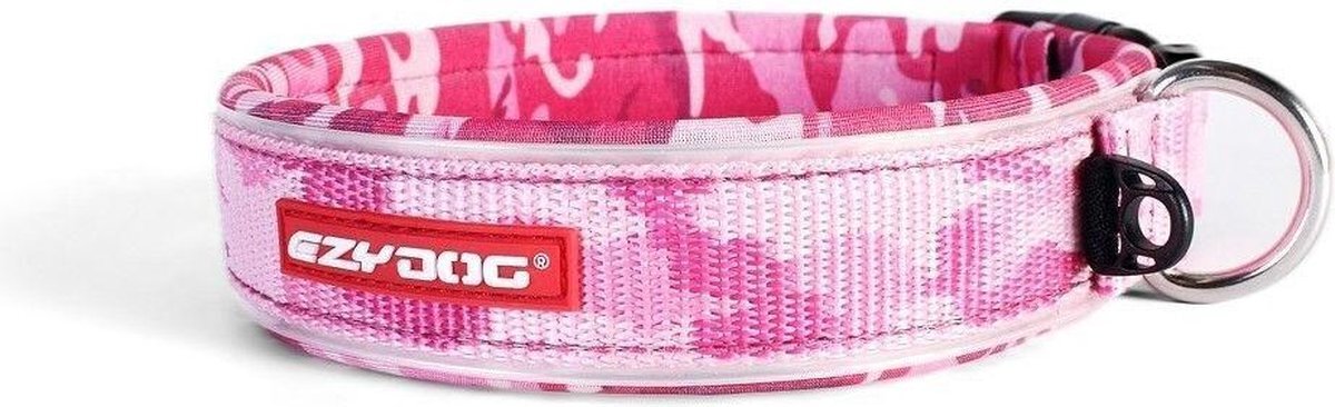 EzyDog Neo Classic - Hondenhalsband (39-44cm) - Roze Camouflage - M