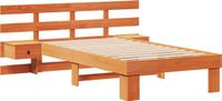 vidaXL Bedframe met hoofdeinde, Wasbruin, 75 x 190 cm, Massief grenenhout