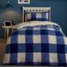 Bedlam - Blauw geruit dekbedovertreksets - Eenpersoons beddengoed (140 x 200 cm) - Cosy & Soft Fleece Dekbedovertrek - Blauw & Wit Tartan/Flanellen Dekbedovertrek - Blauw Beddengoed