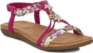 Artiker Sandales Fuchsia à fermeture velcro, bout ouvert, talon plat et talon ouvert, modèle 56C1314