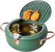Unyqoos® Roestvrijstalen frituurpan met thermometer en olie-afdruiprek