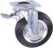 Mammuth Zwenkwiel met rem 200 x 30mm rubber