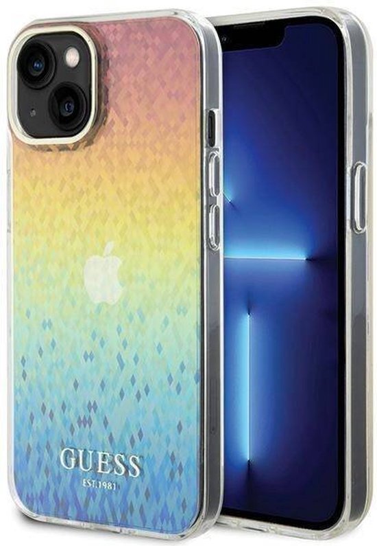 Guess GUHCP15SHDECMI iPhone 15 6.1" wielokolorowy hardcase IML Faceted Mirror Disco Iridescent