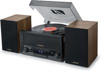 Merkloos / Sans marque Bol Platenspeler met CD - Muziekspeler Systeem - Thuis Luisteren - Bluetooth USB Radio - Hout Afwerking - Bruin