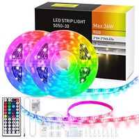 Levitantes RGB Ledstrip, 2 x 5 m, 30 leds 5050, afstandsbediening met 44 knoppen, meerkleurig, ideaal voor decoratie en sfeer